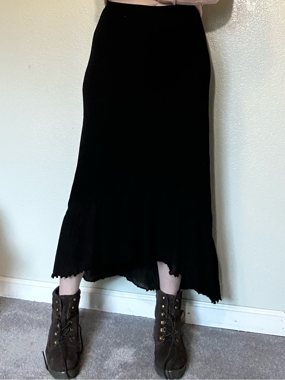 Double D Ranch Ruffle Hem Maxi Skirt L